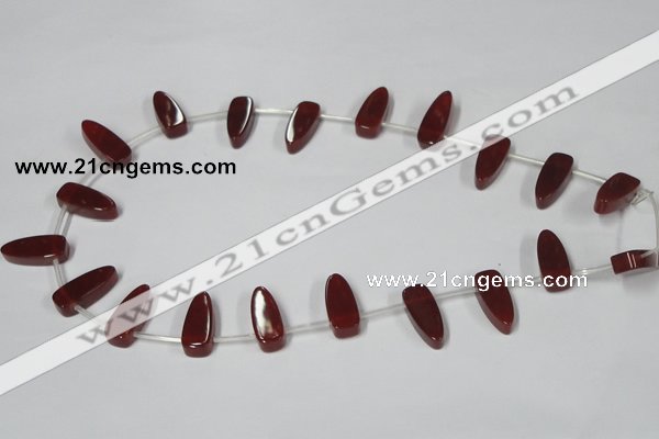 CAA187 15.5 inches 8*19mm freeform red agate gemstone beads