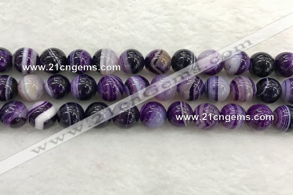 CAA1874 15.5 inches 12mm round banded agate gemstone beads