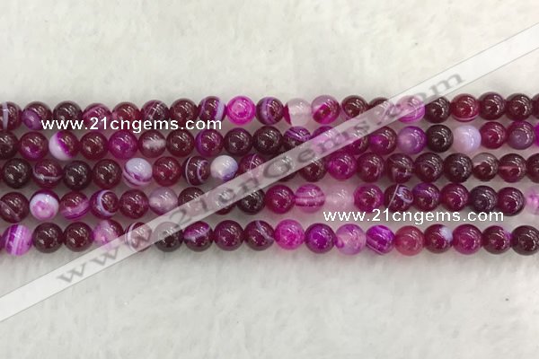 CAA1881 15.5 inches 6mm round banded agate gemstone beads