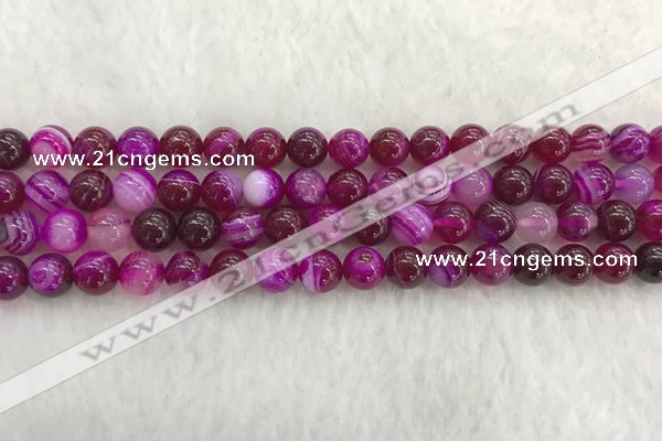 CAA1882 15.5 inches 8mm round banded agate gemstone beads