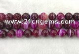 CAA1886 15.5 inches 16mm round banded agate gemstone beads