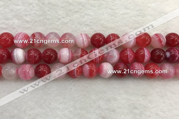 CAA1894 15.5 inches 12mm round banded agate gemstone beads