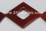 CAA190 15.5 inches 32*32mm diamond red agate gemstone beads