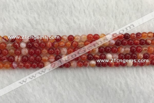 CAA1910 15.5 inches 4mm round banded agate gemstone beads