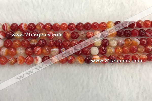 CAA1911 15.5 inches 6mm round banded agate gemstone beads