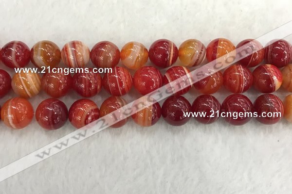 CAA1915 15.5 inches 14mm round banded agate gemstone beads