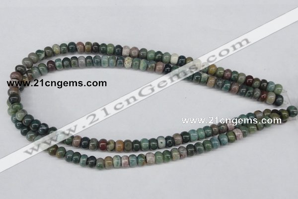 CAA192 15.5 inches 5*8mm rondelle indian agate beads wholesale