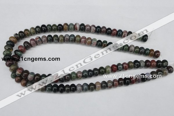 CAA193 15.5 inches 7*10mm rondelle indian agate beads wholesale