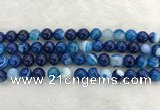 CAA1932 15.5 inches 8mm round banded agate gemstone beads