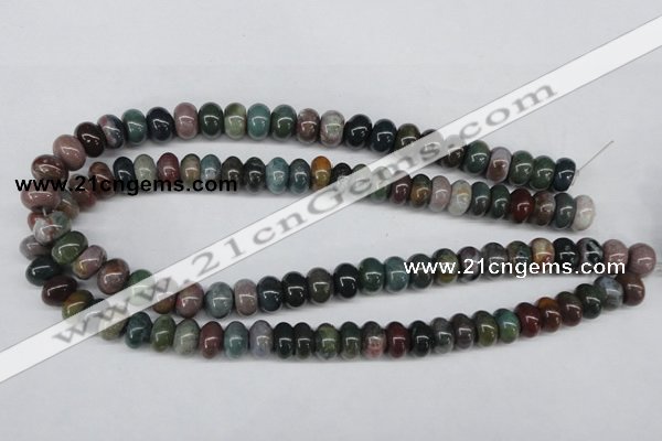 CAA194 15.5 inches 8*12mm rondelle indian agate beads wholesale