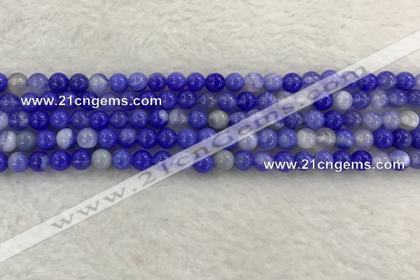 CAA1940 15.5 inches 4mm round banded agate gemstone beads