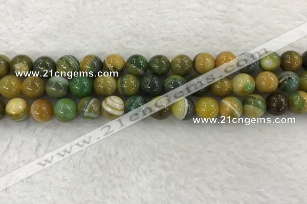 CAA1963 15.5 inches 10mm round banded agate gemstone beads