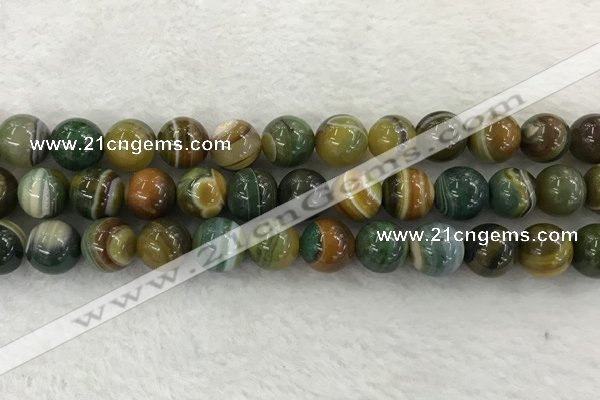 CAA1965 15.5 inches 14mm round banded agate gemstone beads