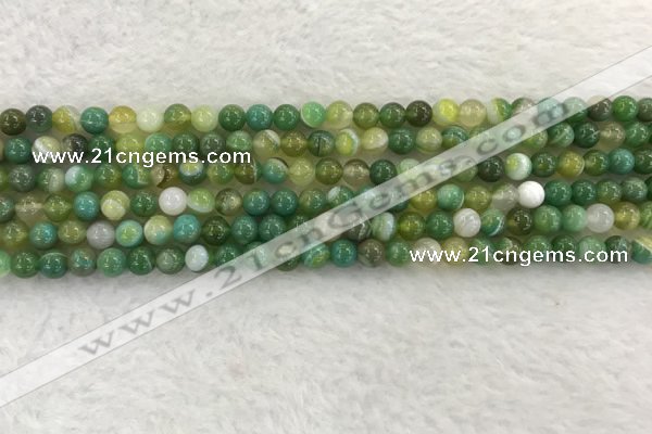 CAA1970 15.5 inches 4mm round banded agate gemstone beads