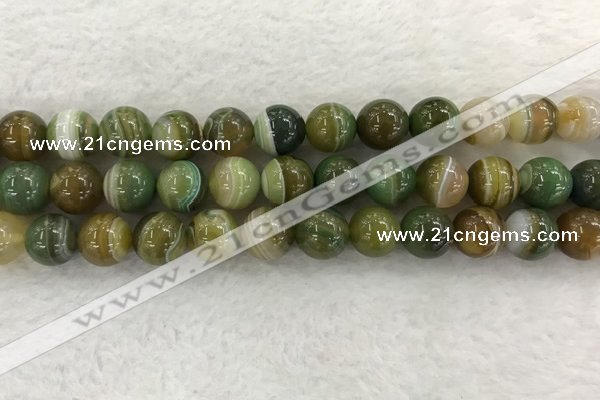 CAA1975 15.5 inches 14mm round banded agate gemstone beads