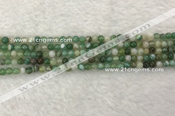 CAA1980 15.5 inches 4mm round banded agate gemstone beads