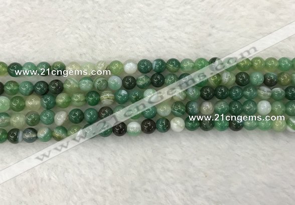 CAA1981 15.5 inches 6mm round banded agate gemstone beads