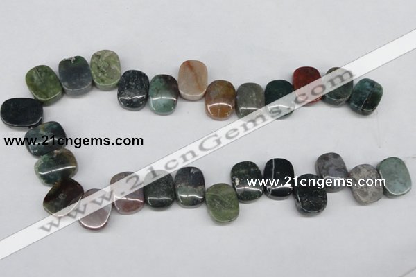 CAA199 Top-drilled 15*20mm oval indian agate beads wholesale