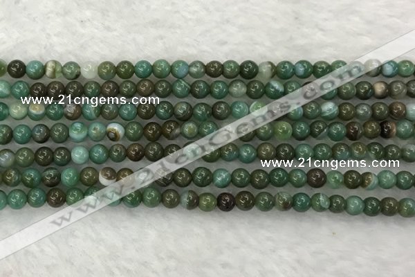 CAA1990 15.5 inches 4mm round banded agate gemstone beads