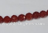 CAA200 15.5 inches 6mm faceted round red agate gemstone beads