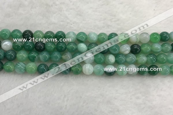 CAA2002 15.5 inches 8mm round banded agate gemstone beads