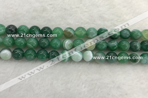 CAA2003 15.5 inches 10mm round banded agate gemstone beads