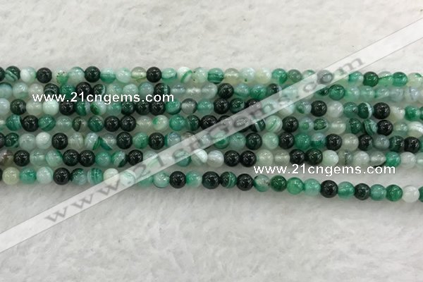 CAA2010 15.5 inches 4mm round banded agate gemstone beads