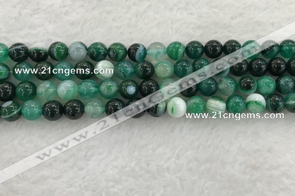 CAA2012 15.5 inches 8mm round banded agate gemstone beads