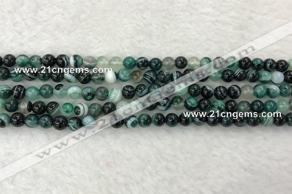 CAA2020 15.5 inches 4mm round banded agate gemstone beads