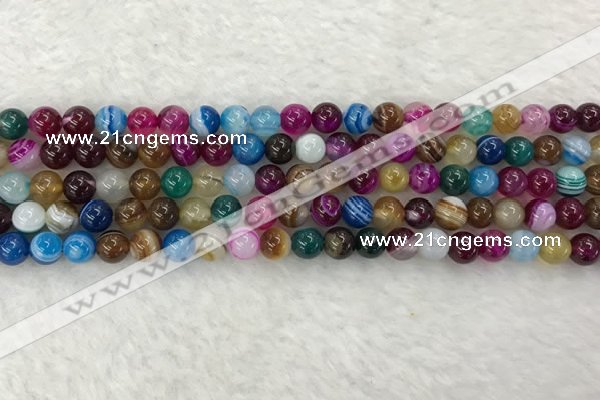 CAA2031 15.5 inches 6mm round banded agate gemstone beads