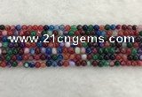 CAA2040 15.5 inches 4mm round banded agate gemstone beads