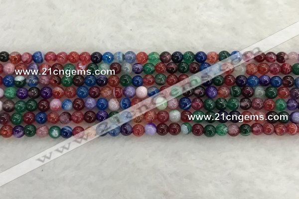 CAA2040 15.5 inches 4mm round banded agate gemstone beads