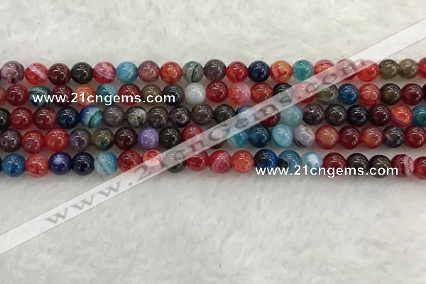 CAA2041 15.5 inches 6mm round banded agate gemstone beads