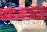 CAA2072 15.5 inches 10*30mm teardrop agate beads wholesale