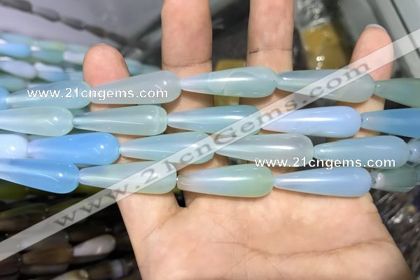 CAA2075 15.5 inches 10*30mm teardrop agate beads wholesale