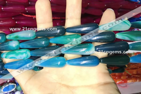 CAA2078 15.5 inches 10*30mm teardrop agate beads wholesale