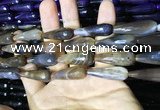 CAA2093 15.5 inches 10*30mm faceted teardrop agate beads