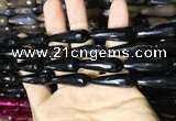 CAA2094 15.5 inches 10*30mm faceted teardrop agate beads