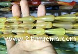 CAA2095 15.5 inches 10*30mm faceted teardrop agate beads