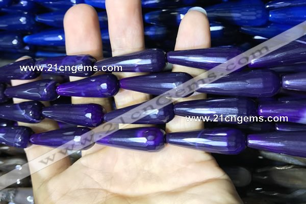 CAA2096 15.5 inches 10*30mm faceted teardrop agate beads