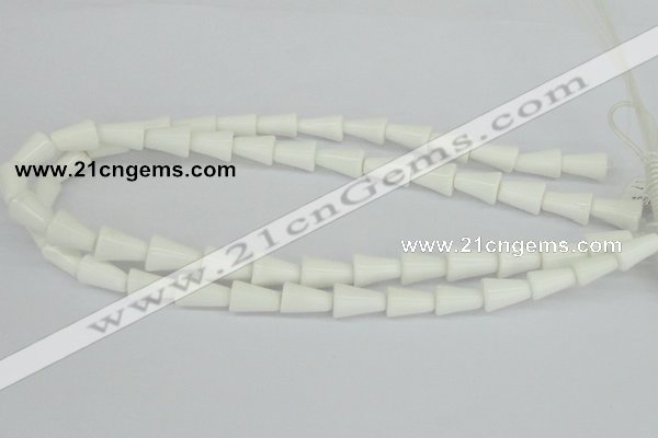 CAA21 15.5 inches 10*14mm bell white agate gemstone beads