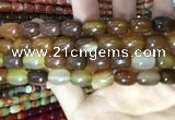 CAA2112 15.5 inches 10*14mm drum agate beads wholesale