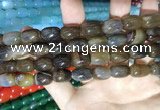 CAA2113 15.5 inches 10*14mm drum agate beads wholesale