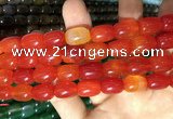 CAA2118 15.5 inches 10*14mm drum agate beads wholesale