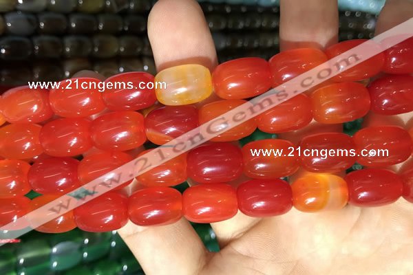 CAA2118 15.5 inches 10*14mm drum agate beads wholesale