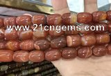 CAA2119 15.5 inches 10*14mm drum agate beads wholesale