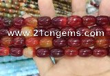 CAA2120 15.5 inches 10*14mm drum agate beads wholesale