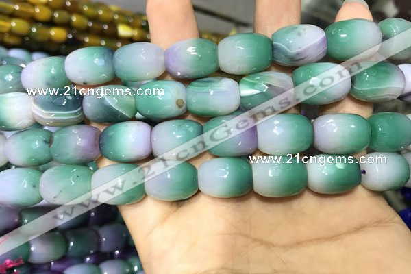 CAA2142 15.5 inches 12*16mm faceted drum agate beads wholesale