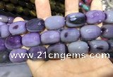 CAA2152 15.5 inches 15*20mm faceted drum agate beads wholesale