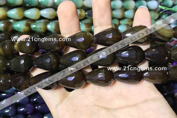 CAA2161 15.5 inches 15*20mm faceted teardrop agate beads